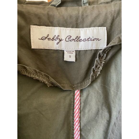 Sebby Collection army green utility zip hooded jacket - Picture 6 of 7